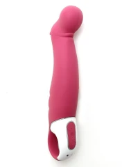 Вибратор Satisfyer Vibes Petting Hippo с загнутым кончиком - 22,9 см.