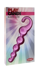 Розовая анальная цепочка PLAY CANDI BUBBLE GUM - 17 см.