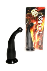 Массажер-стимулятор точки G на присоске чёрного цвета