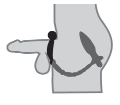 Эрекционное кольцо с вибрацией и анальным вибратором Ass-Kicker with Cockring
