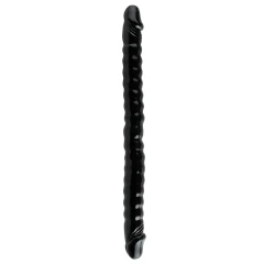 Чёрный двухголовый фаллоимитатор Basix Rubber Works 18" - 45 см.