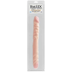 Телесный двусторонний фаллоимитатор BASIX 16 Double Dong - 38,5 см.
