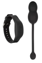 Чёрные вагинальные виброшарики с браслетом-пультом Wristband Remote Ultra-Soft Kegel System